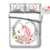 Home4Joys Flowers Unicorn White Bedding Sets Pillows Case with Duvet Cover Cotton Bed Comforter Sets Twin Size