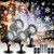 4 Pcs Christmas Snowflake Projector Lights Xmas Holiday Snowfall Projector Lights Weatherproof LED Snowflake Projector Lamp with Remote Control for Indoor Outdoor Christmas Party Decorations