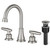 Airuida Widespread Bathroom Faucet 3 Holes 2 Handles 360 Degree Swivel Spout Stainless Steel Lavatory Vanity Faucets 8 Inch Bathroom Sink Faucets with Pop Up Drain Brushed Nickel