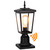 LEDMO Post Light with Pier Mount Base Dusk to Dawn, 60W Outdoor Waterproof Lamp Post Fixture, Exterior Lamp Post Lantern Head with Clear Seeded Glass for Garden, Patio, Pathway