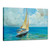 Nautical Sailboat Canvas Wall Art Seascape Paintings, Ocean Decor Artwork Pictures for Living Room Bedroom Bathroom Home Office, White Blue Coastal Wall Decor 12x16 Inches