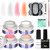 Morovan Gel Builder for Nails Kit Hard Gel for Nails Builder Nail Gel Kit for Nail Extension Nail Carving Building Gel 4 Colors with Top Coat Universal Primer Nail Forms Nail Brush Nail File