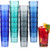 24 Pcs Plastic Tumblers Reusable Beverage Cups Stackable Restaurant Drinking Glasses with Texture Anti Slip Break Resistant for Kitchen Cafe Bar Office Supplies (Coastal, 10 oz)