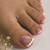 QINGGE Press on Toenails Pink French Tip Fake Nails Square Fake Toenails with White Flowers Design Acrylic Toe Nails for Women Glossy Glue on ToeNails Toe Nail Tips 24pcs