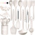 Kitchen Utensils Set, Umite Chef 22Pcs Silicone Cooking Utensils Set, Heat Resistant Silicone Kitchen Spatulas Set with Holder, White Cooking Gadgets Tools Set for Nonstick Cookware, Dishwasher Safe