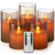 Enpornk Flickering Flameless Candles, Battery Operated Acrylic LED Pillar Candles with Remote Control and Timer, Ivory White, Set of 5