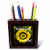 3dRose ph_33483_1 Yellow Sunflower Celebrate Life with Black Frame-Tile Pen Holder, 5-Inch
