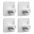 Biomoty Adhesive Hooks, White Heavy Duty Towel Hooks Waterproof Wall Hooks, Stainless Steel Stick on Hooks for Bathroom Kitchen, Sticky Hooks for Hanging Towel, Robe, Hat, Coat, Key - 4 Pack