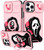 oqpa for iPhone 13 Pro Max Phone Case Cute Cartoon Phone Case for Women Girly Girl Cool Kawaii Funny 13 ProMax Case with Camera Cover+Ring Holder for Apple iPhone 13 Pro Max 6.7'', PK Skull