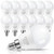 Prosperbiz E12 Ceiling Fan Light Bulbs Dimmable, 60W Equivalent LED Bulb, Daylight White 5000K, E12 Small Base Candelabra A15 LED Round Light Bulb, 600 Lumen, Pack of 12