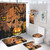 Alishomtll 7 Pcs Halloween Shower Curtain Sets with Rugs and Towels, Include Non-Slip Rug, Toilet Lid Cover, Bath Mat and Towels, Scary Pumpkin Bathroom Accessory Sets, Bat Ghost Bathroom Decor Set