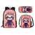 JEOCODY Sloth School Backpack with Lunch Box for Girls Kids Backpack Set with Lunch Tote Bag and Pencil Pouch Chicken Pattern Bookbag Large Capacity Travel Bagpack Daypack Rucksack,Set of 3