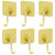 S.T. Sapidly 6 Pack Adhesive Towel Hooks/Bathroom Hook, Gold Self Adhesive Hooks Heavy Duty, Adhesive Wall Hooks for Hanging Key for Bathroom/Kitchen Stick on Wall
