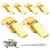 LifCratms 6Pcs Small Spring Loaded Toggle Latch, 1.77" Gold Stainless Steel Spring Lock Clasp Buckle Latches Catch Hasps Clamps with Mounting Screws for Wooden Toolbox, Case, Chest