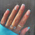 French Tip Press on Nails Short Length Natural Light Blue Fake Nails with Floral Designs Square False Nails with Glue and Adhesive Tabs, Acrylic Artificial Nails for Women Girls 24pcs