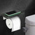 Luxdecor Marble Toilet Paper Holder with Shelf 304 Stainless Steel Screw Wall Mounted, Tissue Roll Holder for Bathroom Washroom Matte Black