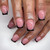 French Tip Fake Nails, Square Press on Nails Short Black Tip Pink Glue on Nails Glossy Artificial Acrylic Nails Full Cover Cute Pink False Nails with Designs for Women Nails Art 24Pcs