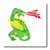 3dRose ht_44810_2 Green Fire Breathing Dragon Iron on Heat Transfer, 6 by 6", for White Material
