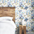 RoomMates RMK12296PL Iris Peel and Stick Wallpaper, Blue, Green