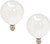 GE Lighting 44414 40-watt 290-Lumen Candelabra Base G16.5 Globe Bulb, Soft White, 2-Pack