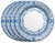 Corelle Vitrelle 4-Pieces 10.25" Glass Dinner Plates, Chip & Crack Resistant Glass Dinnerware Set Plates, Portofino