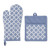 DII Lattice Basics Collection Kitchen Essentials, Oven Mitt & Potholder Set, Stonewash Blue, 2, Piece