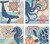 Carson Decorative Sea Animal Square House Coaster Set