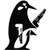 Penguin with Guns - Vinyl - 4" tall (Color BLACK) decal laptop tablet skateboard car windows stickers - by So Cool Stuff