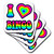 3dRose Groovy Hippie Rainbow I Heart Love Bingo - Soft Coasters, Set of 8 (CST_217357_2)