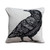 Creative Co-Op 18' Square Two-Sided Cotton Knit Pillow w/Crow, White & Black
