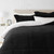Amazon Basics Ultra-Soft Micromink Sherpa 3-Piece Comforter Bed Set, King, Black, Solid