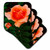 3dRose Coppery Peach HT Rose Coaster, Soft, Set of 4