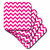 3dRose CST_110749_2 Chevron Pattern Hot Pink and White Zigzag Soft Coasters, Set of 8