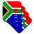 3dRose CST_51555_3 I Love South Africa Ceramic Tile Coasters, Set of 4