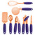 COOK With COLOR 7 Pc Kitchen Gadget Set Copper Coated Stainless Steel Utensils with Soft Touch Lavender Handles