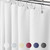 Eforcurtain Long Fabric Shower Curtain 72 x 78 Inch, Waterproof White Heavy Duty Shower Curtain Sets Machine Washable, Hotel Quality, 78 Inch Length