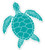GT Graphics Sea Turtle Teal Cute - 3" Vinyl Sticker - for Car Laptop I-Pad Phone Helmet Hard Hat - Waterproof Decal