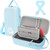 Blue Cat Paw Carrying Storage Case Compatible with Nintendo Switch/Switch OLED Model, Portable Travel Hard Shell Bag with Handle and Shoulder Strap for Switch Console, Pro Controller, Accessories.