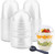 12 oz Clear Plastic Cups with Lids - 50 Sets Dessert Cups with Dome Lids (NO HOLE), Crystal PET Parfait Cups with Lids & Sporks, Disposable Party Cups for Fruit/Ice Cream/Cupcake/Iced Cold Drinks