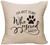 EVH I'm not Sure, who Rescued who? caps Cursive Dog Love paw Print Decorative Throw Pillow Cover 18 x 18 Beige Funny Gift