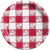 Creative Converting 8 Count Round Paper Dinner Plates, Red Gingham