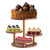 UJoyant 4 Tier Round Cupcake Stand for Dessert Table, Solid Wood Cake Stand for 50 Cupcakes, Cupcake Tower Tiered Tray Stand for Birthday Luau Graduation Wedding Party