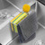 Macamolly 3in1 Sponge Holder for Kitchen Sink,Hanging Kitchen Sink Organizer Accessories Rack Basket,Movable Kitchen Sink Caddy+Brush Holder+Dish Cloth Hanger,Small in Sink Dish Sponge Caddy (Silver)