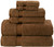 Bliss Casa 6 Pieces Towel Set; 2 Bath Towels, 2 Hand Towels and 2 Washcloths - 600 GSM 100% Combed Cotton Quick Dry Highly Absorbent Thick Bathroom Towels - Soft Hotel Quality for Bath and Spa (Brown)