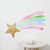 Shooting Star Wall Sticker - Shooting Star Wall Decal, Rainbow Themed Wall Decor, Nursery Girls Bedroom Decor Star (Star Wall Decor)