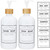 White Glass Soap Dispenser with Pump,Bathroom Soap Dispenser Set,Hand Soap Dispenser for Bathroom Kitchen Farmhouse Decor,Hand and Dish Soap Dispenser Set with Waterproof Labels and Bamboo Pump