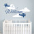 Airplane Wall Decals Custom Boys Name Personalized Name Biplane Nursery Baby Kids Plane Gift Clouds Wall Vinyl Decal Sticker Bedroom Murals
