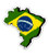 Brazil Flag Country Shape - 3" Vinyl Sticker - for Car Laptop Water Bottle Phone - Waterproof Decal