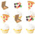 18pcs Colorful Glitter Pizza Party Dessert Cupcake Topper Baby Shower Fast Food Theme Decor Supplies Boys Girls Happy Birthday Decorations