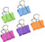 Office Style Medium Sized Binder Clips with Clear Plastic Storage Container - 12 Pieces - Large